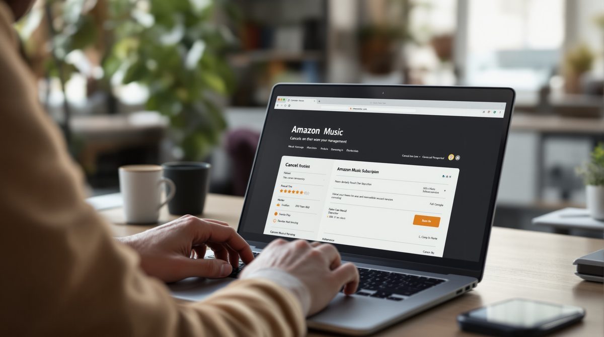 Amazon Music kündigen am Laptop – Abo-Verwaltung im Browser