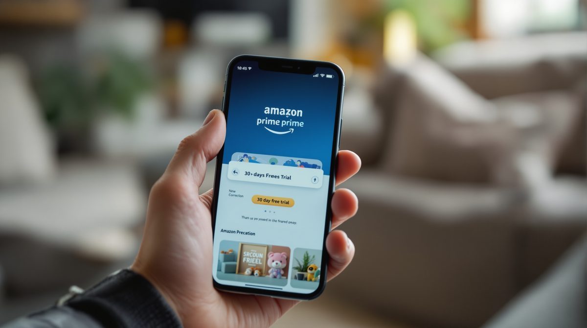 Smartphone zeigt Amazon Prime 30-Tage-Testzeitraum App-Ansicht