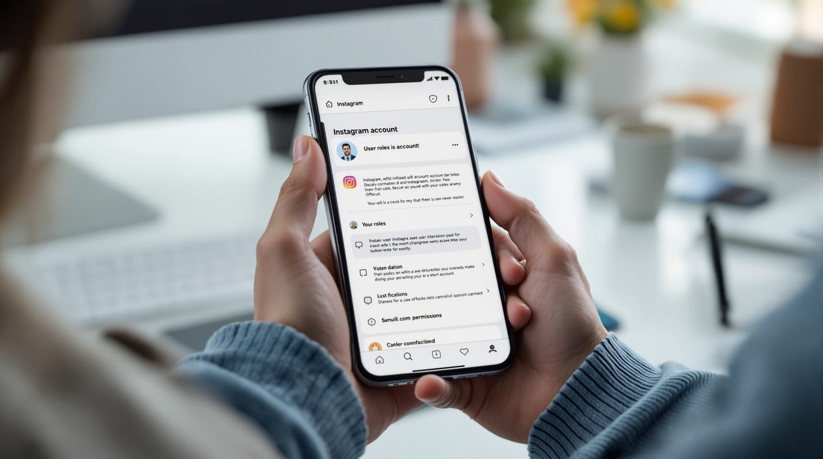 Instagram Account-Einstellungen mit Benutzerrollen auf dem Smartphone