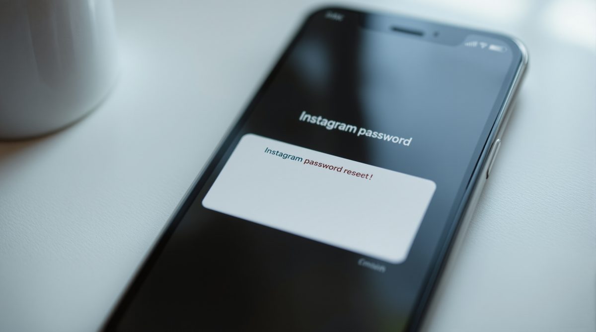 Instagram Passwort zurücksetzen per E-Mail – Bestätigungs-Link auf Smartphone-Bildschirm