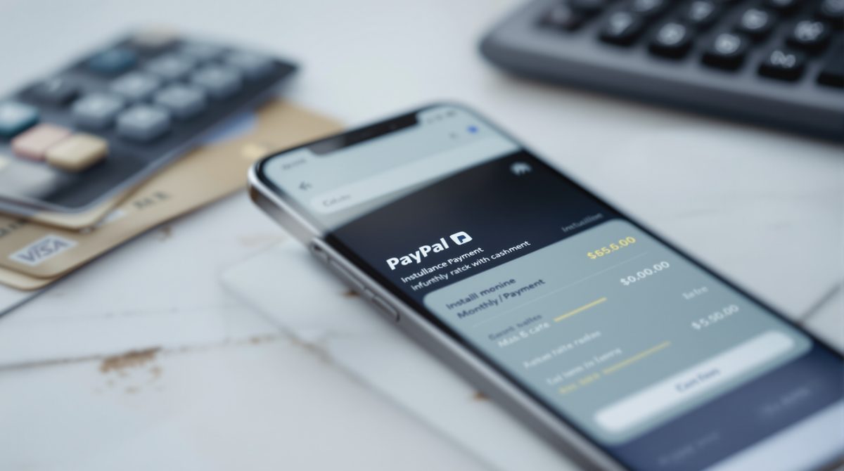 PayPal Ratenzahlung Rechner – Smartphone zeigt Ratenplan in der App