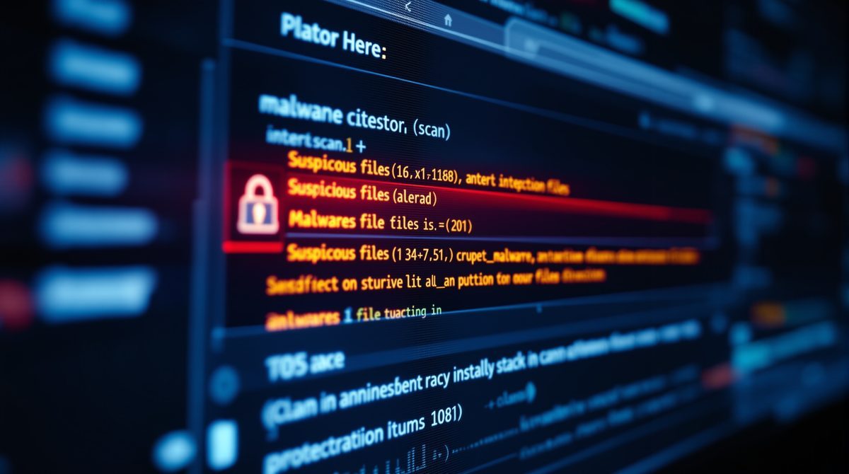 Antivirenprogramm erkennt Malware-Bedrohung auf dem Computer-Bildschirm