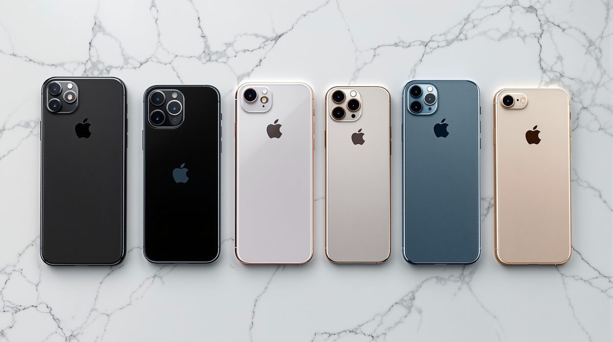 Mehrere iPhone-Modelle nebeneinander im Vergleich – welches iPhone ist das Beste?