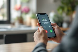 Person hält Smartphone mit eingehendem Anruf von der Berliner Nummer +49 30 22957920